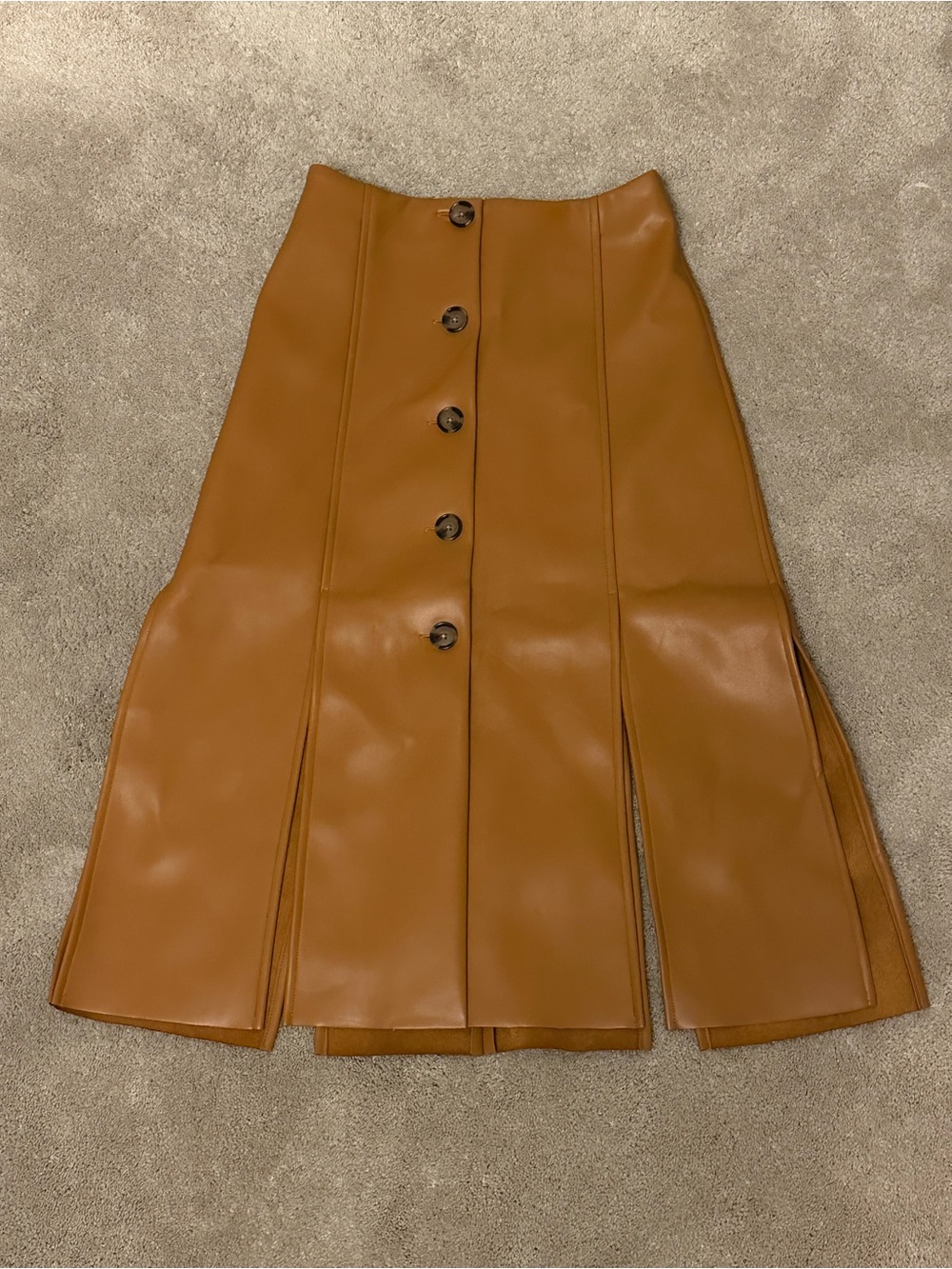 Banana Republic Seamed Vegan Leather Midi Skirt - Picture 2 of 4